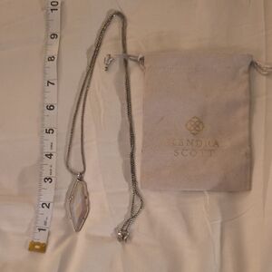 Kendra Scott Beatrice Iridescent Pendant Silver Adjustable Necklace